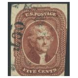US Stamps #12 Used with Creases CV $750