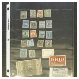 US Stamps Match and Medicine Group on page in mixe