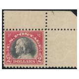 US Stamps #547 Mint NH corner margin single CV $90