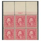 US Stamps #499 Plate Block of 6 Mint NH CV $45