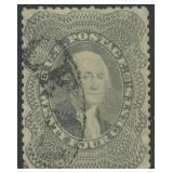 US Stamps #37 Used reperforated on both sides CV $