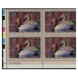 US Stamps #RW60 Plate Number Block of 4