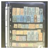 US Revenue Stamps on a variety of pages, includes
