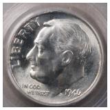 US Coins 1946 Roosevelt Dime Graded MS65FB by PCGS