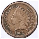 US Coins 1863 Indian Head Cent, circulated