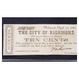 1862 VA Obsolete Currency $0.10 Richmond Note TR06