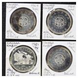 Canada 12 Silver Dollar Coins in dealer flips wiit