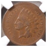 US Coins 1868 Indian Head Cent Graded VF35BN by NG