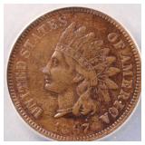 US Coins 1867 Indian Head Cent Graded VF30 by ANAC