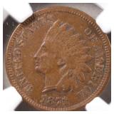 US Coins 1871 Indian Head Cent Graded VF35BN by NG