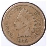 US Coins 1858 Small Letters Flying Eagle Cent, cir