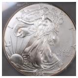 US Coins 1996 Silver Eagle Graded MS69 by ICG