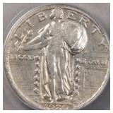 US Coins 1926-D Standing Liberty Quarter Graded VF