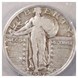 US Coins 1927-D Standing Liberty Quarter Graded F1