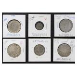 Worldwide Silver Coins with varying Silver content