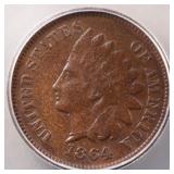 US Coins 1864-L Indian Head Cent Graded VF30 by IC
