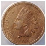 US Coins 1860 Rounded Bust Indian Head Cent Graded