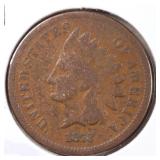 US Coins 1873 Open 3 Indian Head Cent, circulated