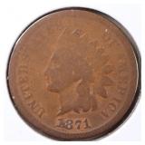US Coins 1871 Indian Head Cent, circulated