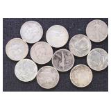 US Silver Coins 11 Half Dollars : 2 Walking Libert