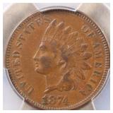 US Coins 1874  Indian Head Cent Graded VF35 by PCG