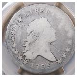 US Coins 1795 Flowing Hair Half Dollar Graded AG D