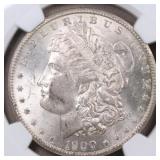 US Coins 1900-S Morgan Silver Dollar Graded MS60 b