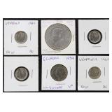 South America Silver Coins with varying Silver con