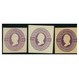US Stamps Cut Squares #U99-U101 Mint complete set