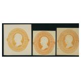 US Stamps Cut Squares #U195-U197 Mint, with small