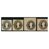 US Stamps Cut Squares #U204-U210 Mint, with small