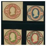 US Stamps Cut Squares #U42-U45 Mint with small fau