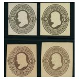 US Stamps Cut Squares #U89-U92 Mint complete set o
