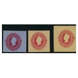 US Stamps Cut Squares #U211-U217 Mint, U214 with P
