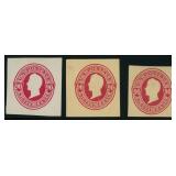 US Stamps Cut Squares #U105-U107 Mint complete set