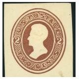 US Stamps Cut Square #U124 Mint with stain at bott