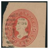 US Stamps Cut Square #W127 Used with adhesions on