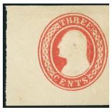 US Stamps Cut Square #U1 Mint with diagonal crease