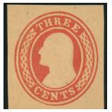 US Stamps Cut Square #U4 Mint with hinge thin, 185