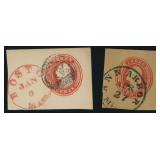 US Stamps Cut Squares #U5-U8 Used in mixed conditi