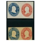 US Stamps Cut Squares #U28-U29 Mint with thins and