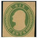 US Stamps Cut Square #U14 Mint with creases, 1853