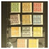 US Stamps #632-634, 635-642 Plate Blocks CV $370