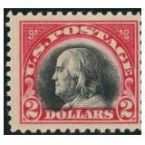 US Stamps #547 Mint LH 1920 $2 Franklin CV $130