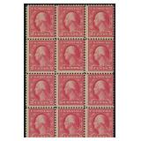 US Stamps #505 Mint NH Double Error in a block of