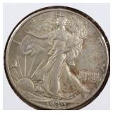 US Silver Coins 1939, 1939-D Walking Liberty Half