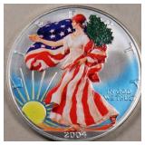 US Silver Coins 2004 Colorized American Eagle