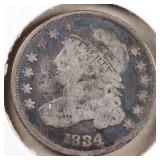 US Silver Coins 1834 Capped Bust Dime Circulated