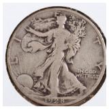 US Silver Coins 1928-S, 1929-D Walking Liberty Hal