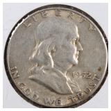 US Silver Coins 1952-S, 1963 Franklin Half Dollar